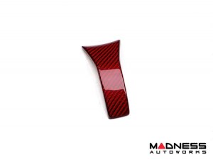 Alfa Romeo Stelvio Steering Wheel Trim - Carbon Fiber - Lower Decal Trim - QV Model - 2020+ models - Red Candy